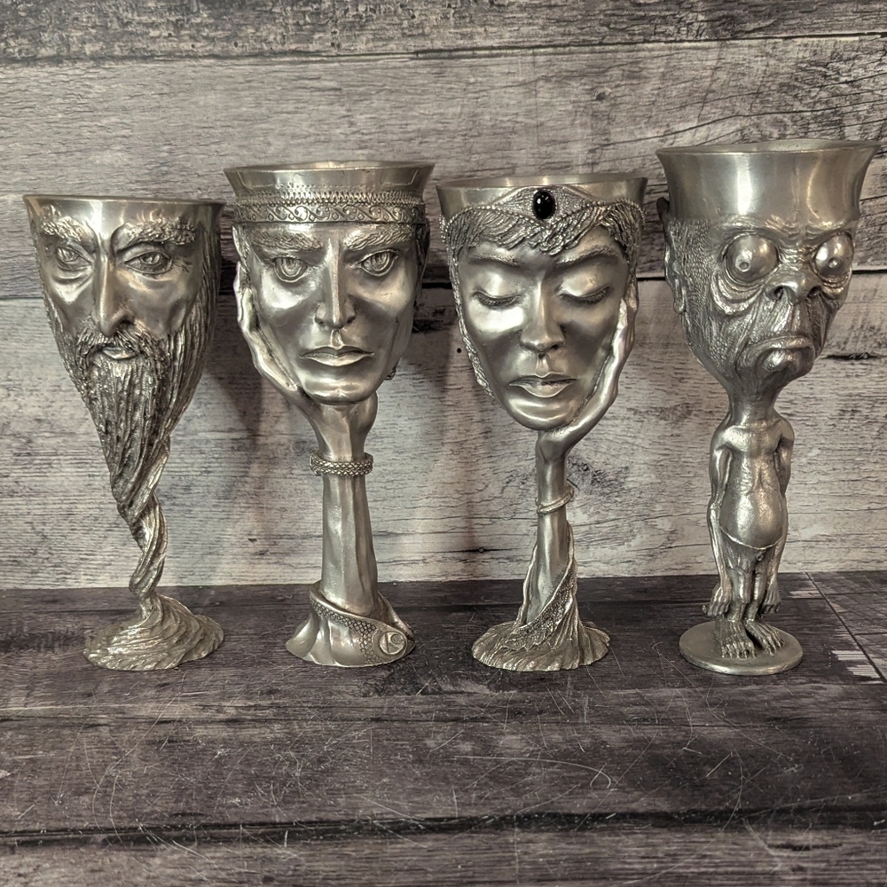Lord Of The Rings Pewter Goblets Ca. 1990s